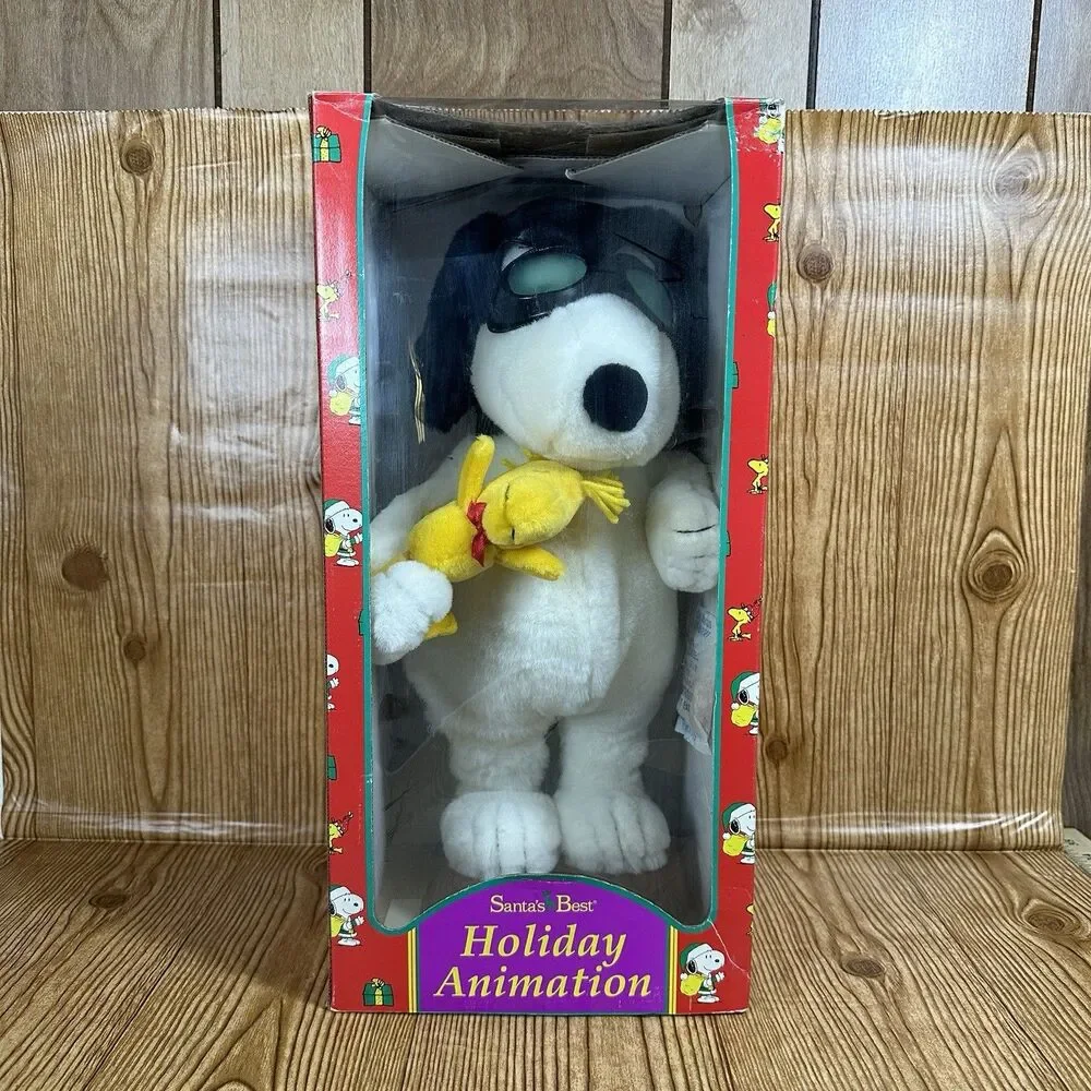Snoopy Red Baron & Woodstock 1993 Santa’s Best Holiday Animation Christmas Decor